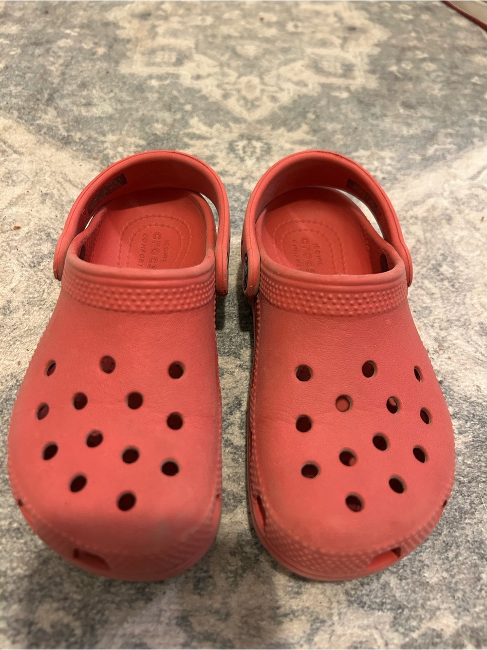 CROCS Kids Red Classic Clogs with Heel Strap